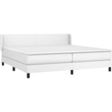 Krevet s oprugama i madracem bijeli 200x200 cm umjetna koža | shoptok.hr