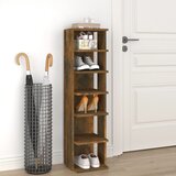 The Living Store regal za čevlje dimljeni hrast 27,5x27x102 cm konstruiran les - regal za čevlje, (21485664) Cene
