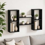  Zidna polica Crni hrast 102 x 17 x 59 cm Prerađeno drvo | shoptok.hr