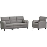  Set sofe 2 pcs Svjetlosiva Baršun - Svjetlosiva 1 sjedalo + trosjed | shoptok.hr