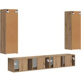  Komplet TV omaric 3 pcs Umetni hrast Konstruiran les - - Rjava - 57.21 - 30 x 31 x 100 cm - 2025-vidaXL-Uvoz_2 | Shoptok.si