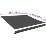 Platno za tendu antracit 6 x 3 m | shoptok.hr
