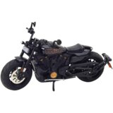 Metalna maketa motora Choppera sa zlatnim elementima 1:12 - crni | shoptok.hr