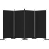 Sobna pregrada s 4 panela crna 346x180 cm od tkanine | Eponuda.ba