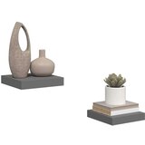 vidaXL Plutajuće zidne police 2 kom sjajne sive 23 x 23,5 x 3,8 cm MDF | shoptok.hr