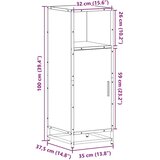 vidaXL Kupaonski ormarić crni 35x37,5x100 cm izrađeno drvo | shoptok.hr