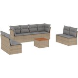 Maison Chic Seti vrtnega pohištva - Vrtna garnitura - Vrtni pohištvo set 9-delna z blazinami bež poli ratan, (21804590) | Shoptok.si
