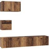  Set TV komoda 3 kom. Staro drvo Konstruirano drvo Smeđa 80 x 30 x 30 cm | Shoptok.si