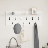  Vješalica za kapute na zidu s policom Bijelo 100 x 40 x 12 cm | Eponuda.com