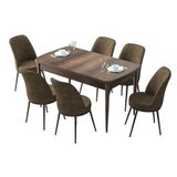 Hanah home set trpezarijski sto i 6 stolica zen baroque brown | ePonuda.com