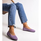 Gemre Purple Fabric Ballet Flats Yafia | shoptok.hr