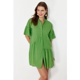 Trendyol Green Wide Fit Mini Woven Ruffle Beach Dress Cene