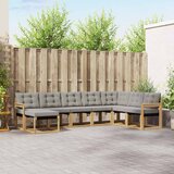  Set vanjskih sofa 8 kom. Bijela i svjetlosiva Smeđa 306 x 187,5 x 73 cm | shoptok.hr