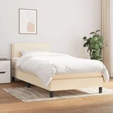  Box spring postelja z vzmetnico krem 80x200 cm blago Cene