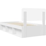  Konstrukcija postelje Bela 100 x 200 cm Masivno borovo les, (5000103039) | Shoptok.si