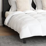 vidaXL Odeja Drugo z blazino 3 pcs Bela 240 x 200 cm Puh | Shoptok.si
