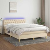  box spring s madracem LED krem 140x190 cm od tkanine | shoptok.hr