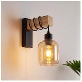 Brilagi Zidna svetiljka WOOD GLASS 1xE27/60W/230V borovina/crna/dimljeno braon | Eponuda.com