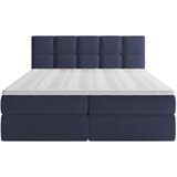 MID.YOU POSTELJA Z VZMETNICO 180 cm x 200 cm , leseni material, les, tekstil temno modra | Shoptok.si
