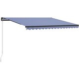 Tenda na ručno uvlačenje 450 x 300 cm plavo-bijela | shoptok.hr