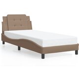 Maison Chic Posteljni okvir - Enojna postelja - Postelja za odrasle z vzglavjem kapučino 80x200 cm umetno usnje-J9587, (21768793) | Shoptok.si