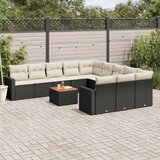 vidaXL 12-dijelni set vrtnih sofa od poliratana s jastucima crni | shoptok.hr