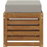  Vanjska stolica klupa s jastukom Prirodna 43 x 43 x 37 cm - Prirodna i svijetlo siva 40 cm Zatvoren prostor za noge | shoptok.hr