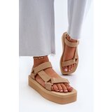 Kesi Women's platform sandals Beige Edireda Cene
