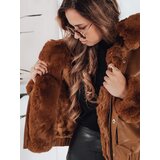 DStreet Kurtka skórzana damska z futerkiem brązowa | shoptok.hr