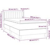 Box spring krevet s madracem svjetlosivi 80 x 200 cm baršunasti | shoptok.hr