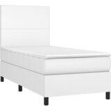 s oprugama i madracem bijeli 100x200 cm od umjetne kože | shoptok.hr
