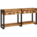  Konzolni stolovi 2 pcs Smeđa 161 x 33 x 75 cm Čvrsto drvo manga | shoptok.hr