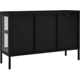  Komoda crna 105 x 35 x 70 cm od čelika i stakla | shoptok.hr