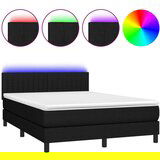  Krevet box spring s madracem LED crni 140x200 cm od tkanine | shoptok.hr