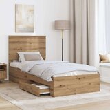  Okvir za krevet s uzglavljem Umjetnički hrast 90 x 190 cm | shoptok.hr