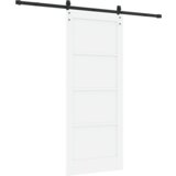 vidaXL Klizna Vrata s Setom Opreme Bijela 83x202 cm Čvrsto Drvo Bor | shoptok.hr