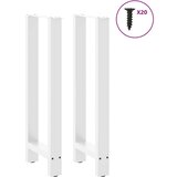  Noge za barsko mizo bele barve 2 kosa 40 x (100-101) cm jeklo | Shoptok.si