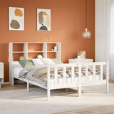  Krevet s regalom z knjige bez madraca bijeli 160x200cm borovina | shoptok.hr