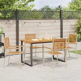 Vrtni set za objed 5 pcs Bež Čvrsto drvo akacije | shoptok.hr
