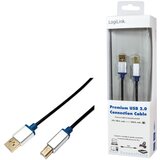 Logilink USB 2.0 cable, USB-A M to USB-B M, alu, black blue, 2 m, BUAB220 | ePonuda.com