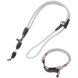 Komplet Spirit: ovratnica + povodec, kameno sive barve - Velikost L + 200 cm povodec