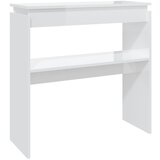 Maison Chic konzolna miza - miza ob steni visok sijaj bela 80x30x80 cm iverna plošča, (21786227) Cene