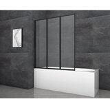 Aurlane zložljiva stena za kopalno kad black star 125 x 143 cm črna mat 3-krilna Cene