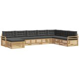  Set vanjskih sofa 8 kom. Bijela i antracit Čvrsto drvo akacije 408 x 250 x 73 cm | shoptok.hr