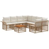  Set vanjskih sofa 9 kom. Prirodna i krema bijela poliratan | shoptok.hr