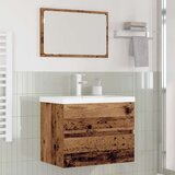 vidaXL Komplet pohištva za kopalnico 3 pcs Stari les 60 x 38.5 x 45 cm | Shoptok.si