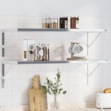 The Living Store nosilec za polico 4 kosi 40x2,5x25 cm srebrno nerjaveče jeklo - nosilec polic, (21494619) | Shoptok.si