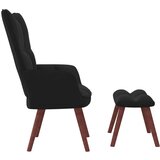  Stol za sproščanje s stolčkom črn žamet, (20821695) | Shoptok.si