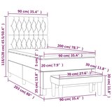  Box spring krevet s madracem tamnoplavi 90x200 cm baršunasti | shoptok.hr