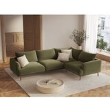 Micadoni Zelena žametna kotna sedežna garnitura (desni kot/v obliki črke L) Naomi – | Shoptok.si
